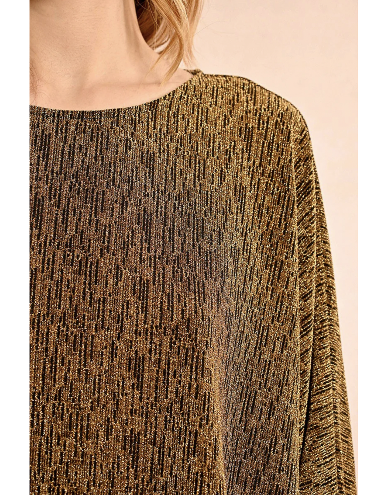 Molly Bracken Molly Bracken - Lurex Open Back Top (Gold)