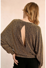 Molly Bracken Molly Bracken - Lurex Open Back Top (Gold)