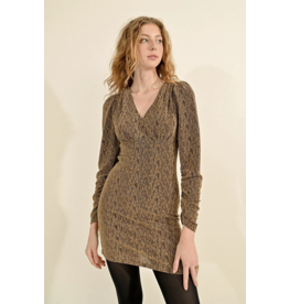 Molly Bracken Molly Bracken - Long Sleeve Lurex Dress (Gold)