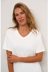 Kaffe Kaffe - Frida V neck tee (Chalk)
