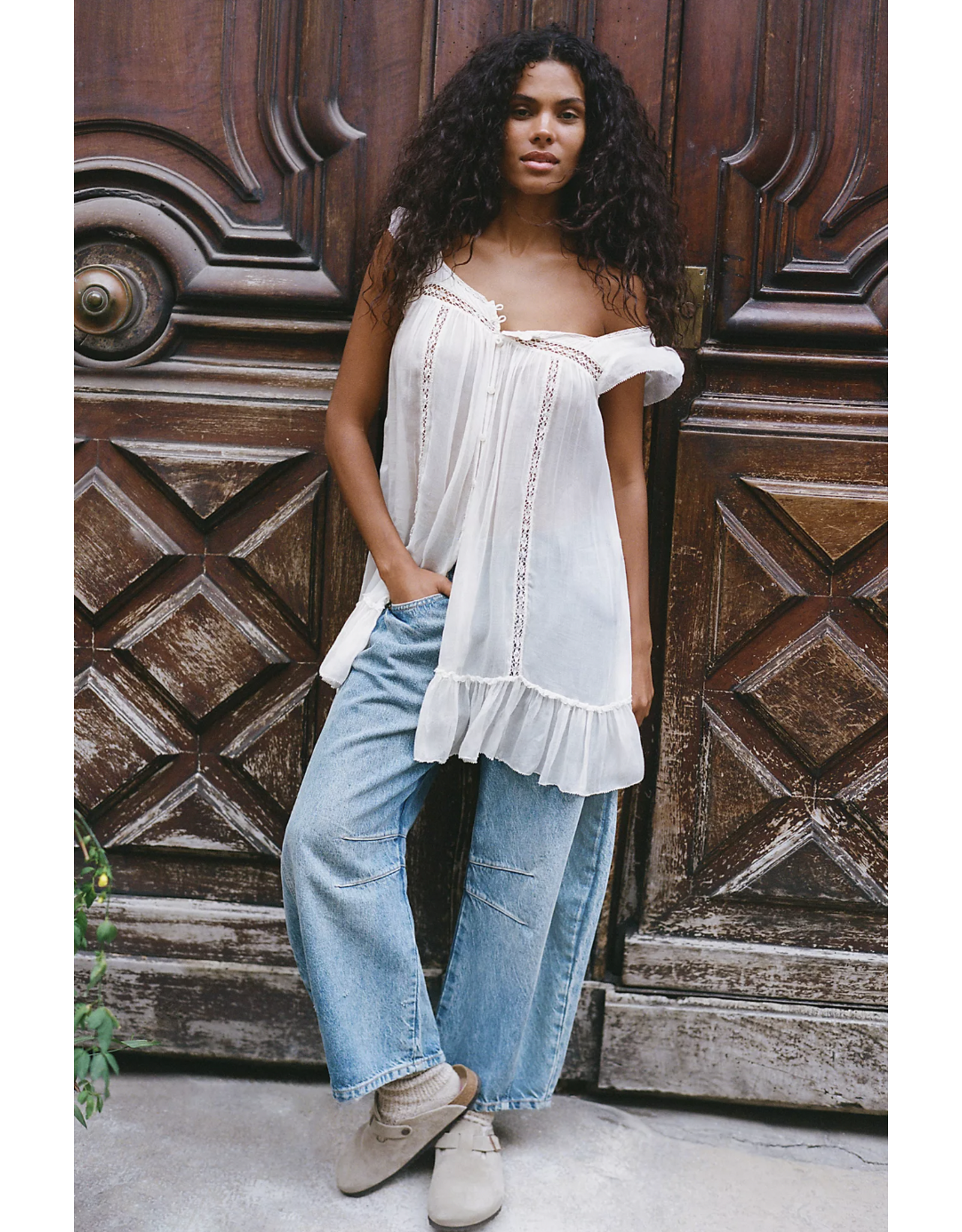 Free people Free People - Good Luck Midrise Barrel Jean (Ultra Light)