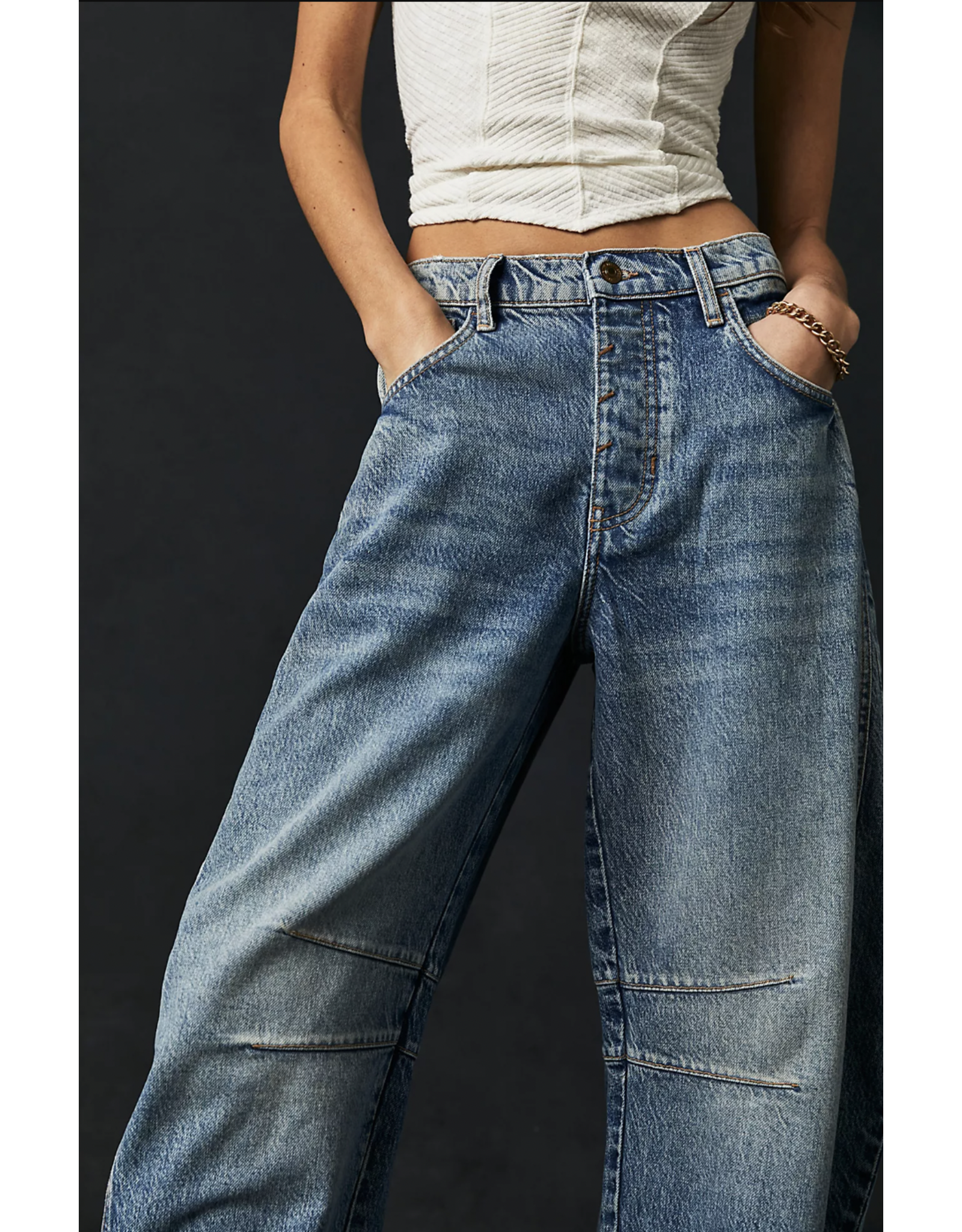 Free people Free People - Good Luck Midrise Barrel Jean (Ultra Light)