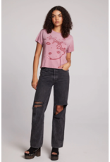 Chaser Chaser - New York Dolls Script Logo Crewneck Tee (Faded Mauve Rose)