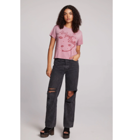 Chaser Chaser - New York Dolls Script Logo Crewneck Tee (Faded Mauve Rose)