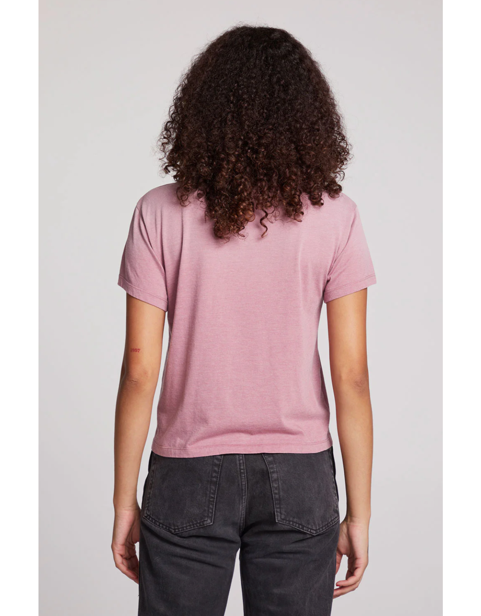 Chaser Chaser - New York Dolls Script Logo Crewneck Tee (Faded Mauve Rose)