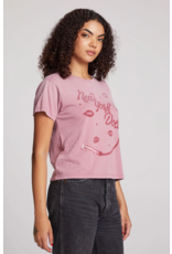 Chaser Chaser - New York Dolls Script Logo Crewneck Tee (Faded Mauve Rose)
