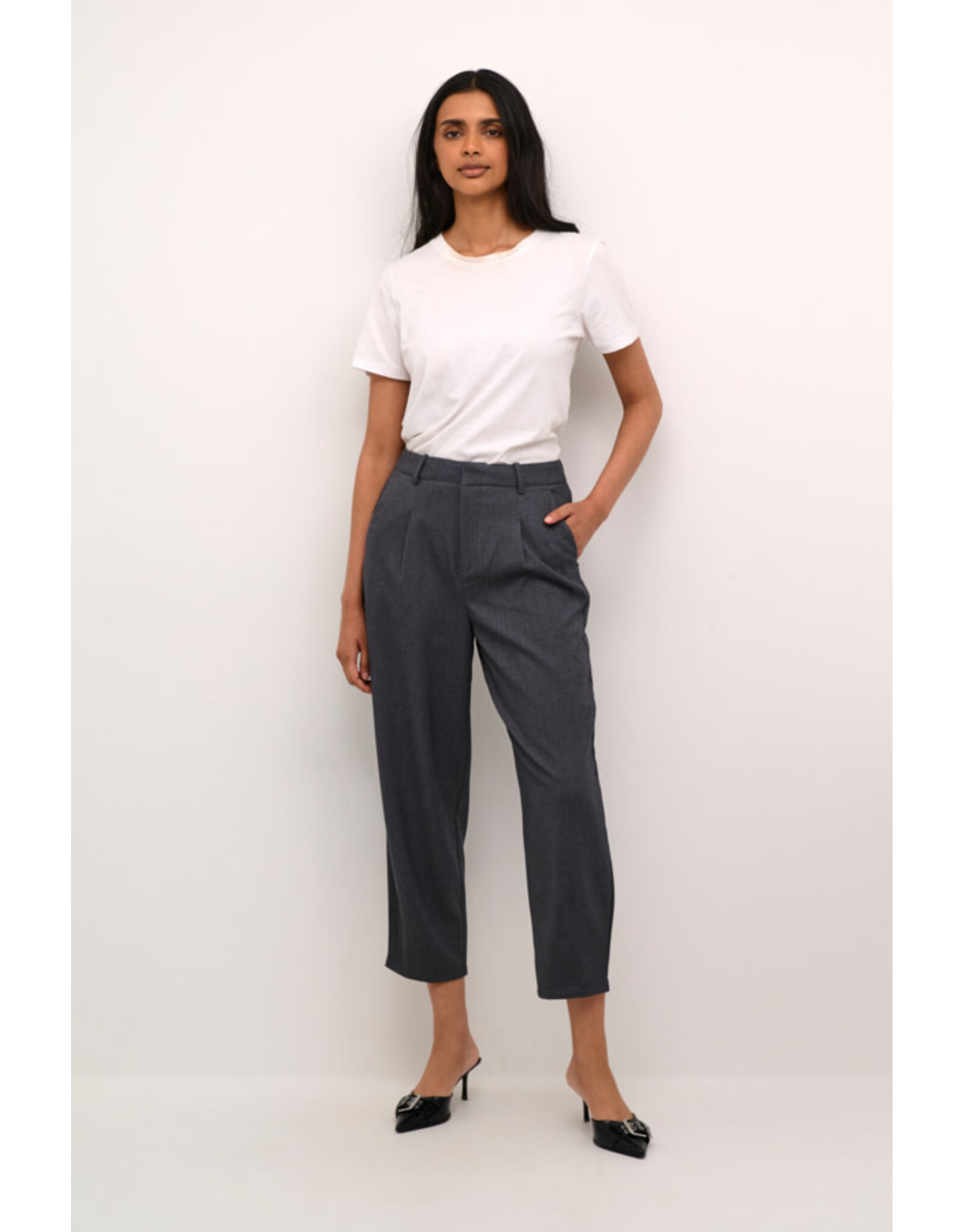 Kaffe Kaffe - Merle pants (Dark grey melange)