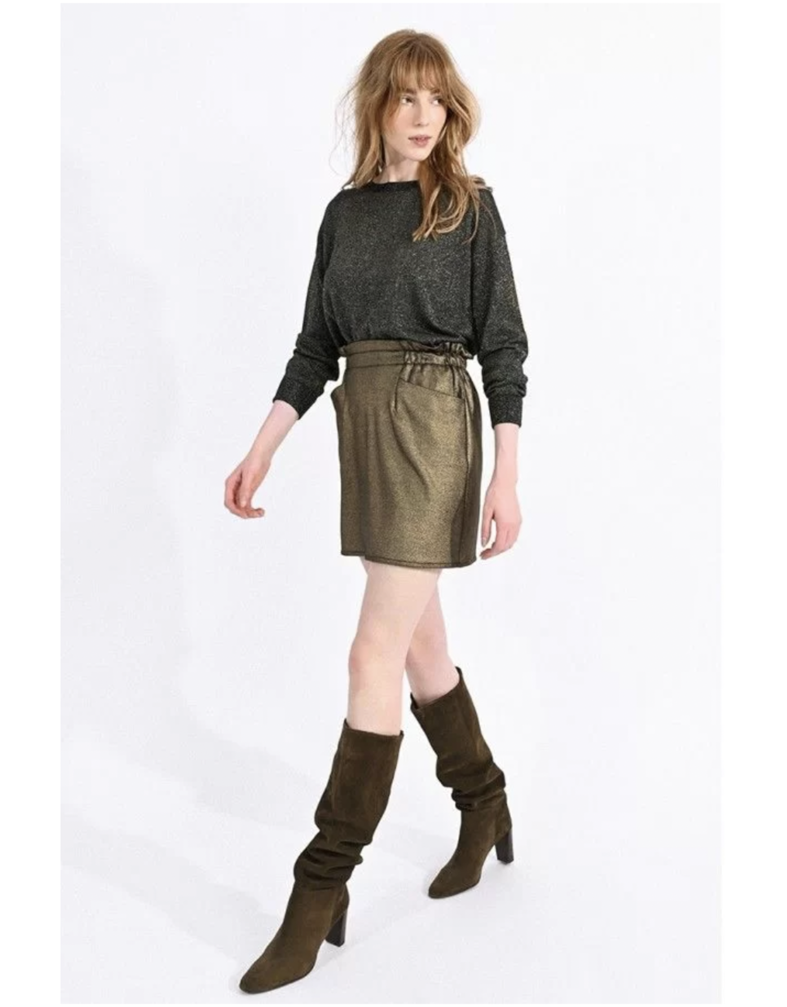 Molly Bracken Molly Bracken - Metallic mini skirt (gold)