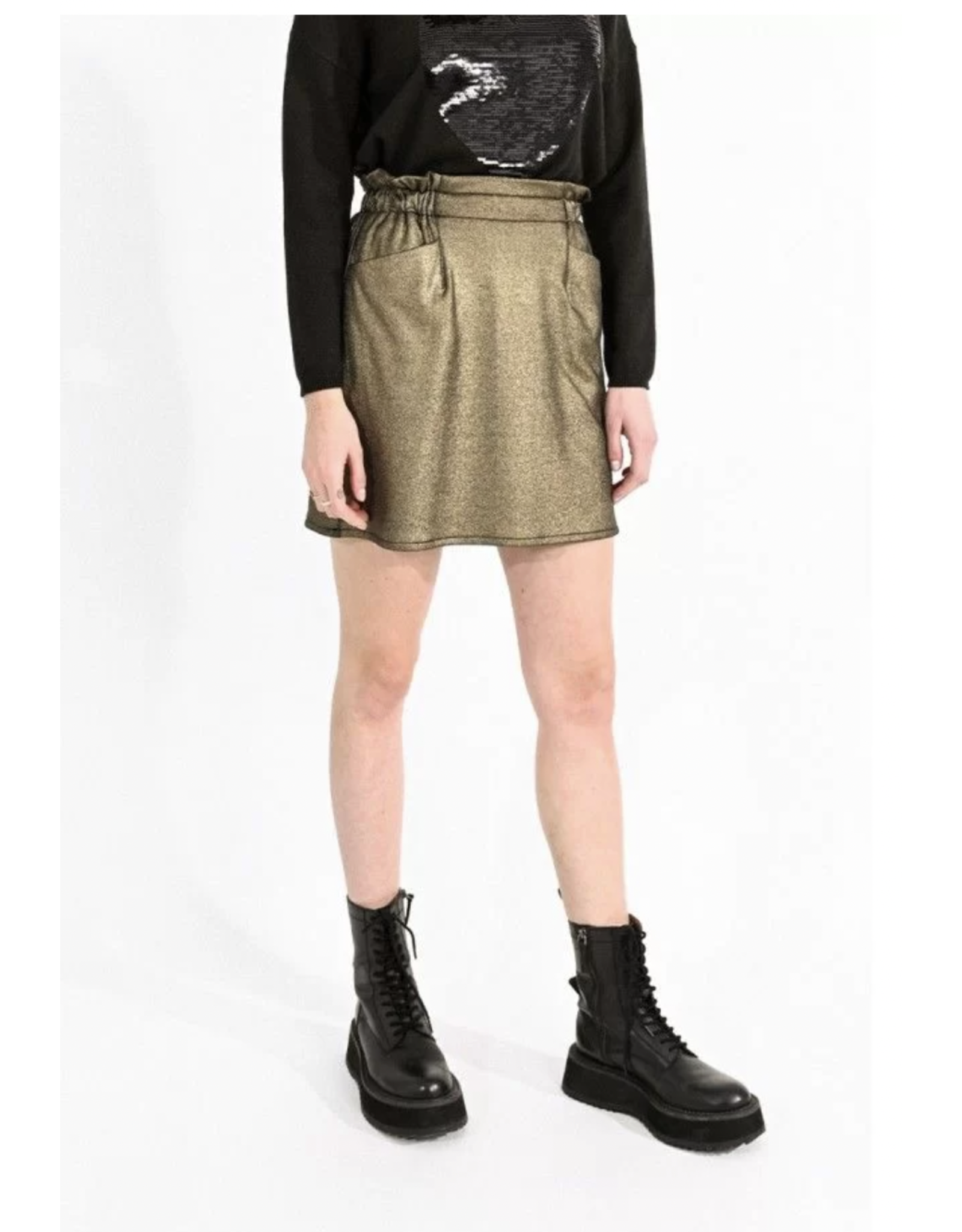 Molly Bracken Molly Bracken - Metallic mini skirt (gold)