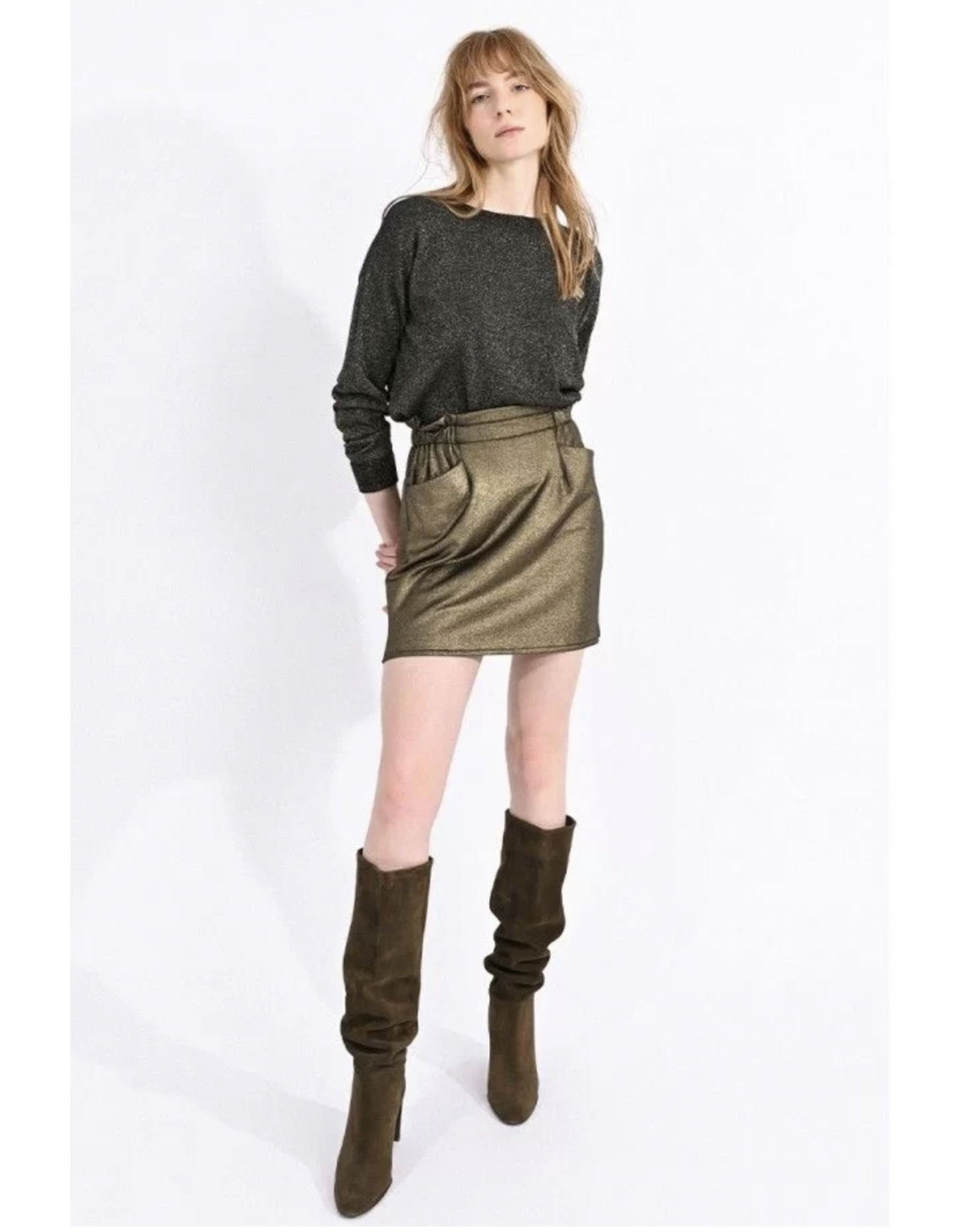 Molly Bracken Molly Bracken - Metallic mini skirt (gold)