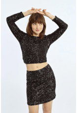 Molly Bracken Molly Bracken - Sequin Mini Skirt (Black)