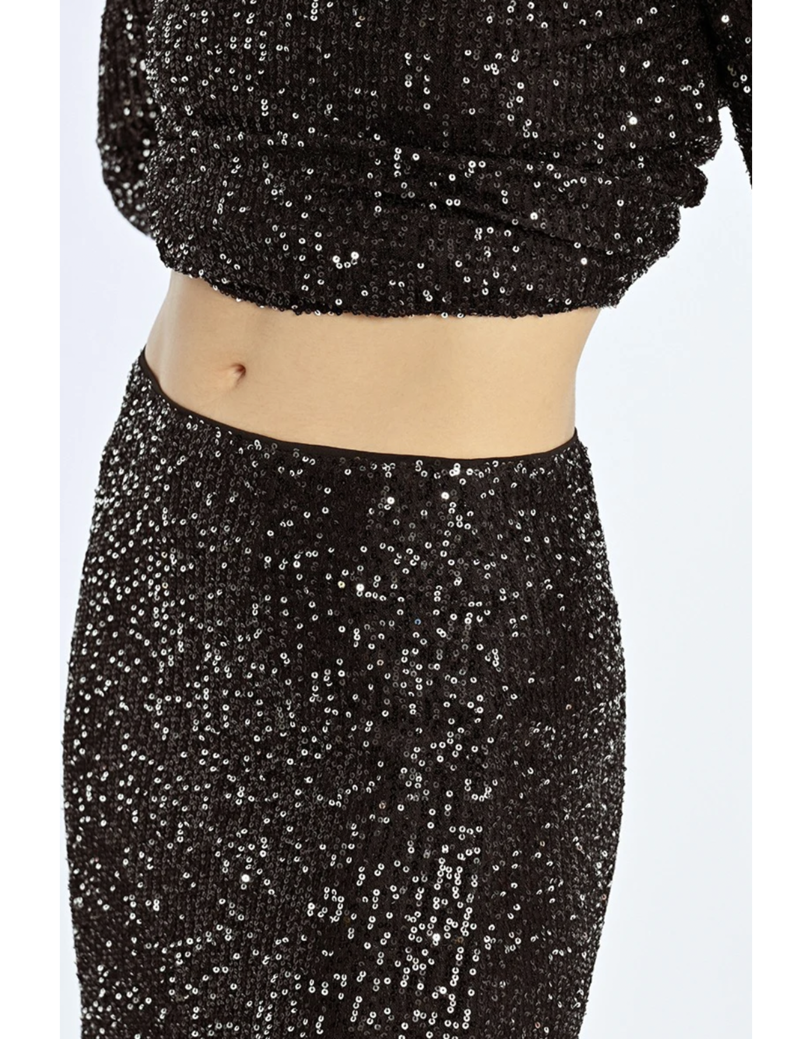 Molly Bracken Molly Bracken - Sequin Mini Skirt (Black)