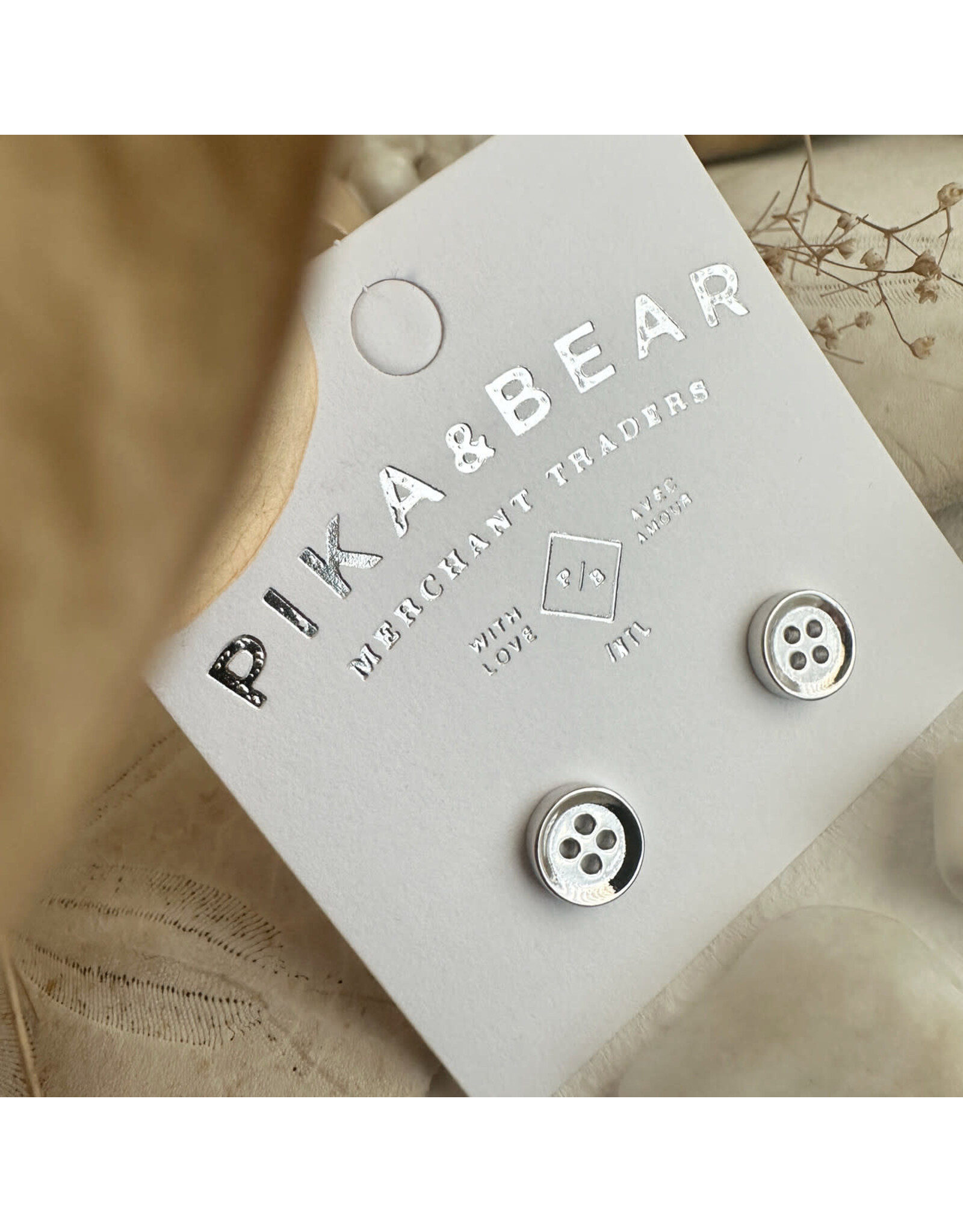 Pika & Bear Pika & Bear - "Notion" Button Stud Earrings