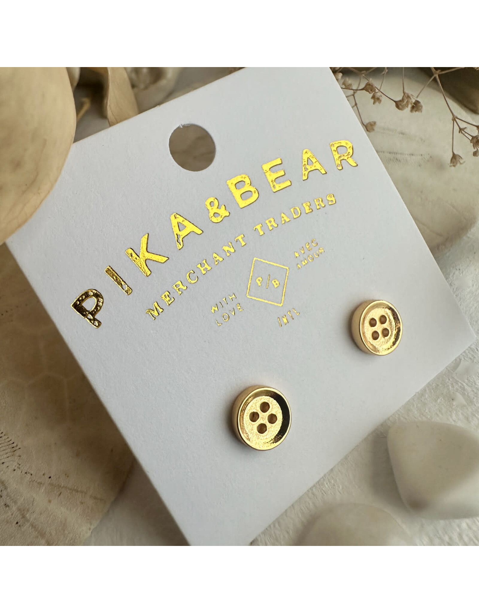 Pika & Bear Pika & Bear - "Notion" Button Stud Earrings