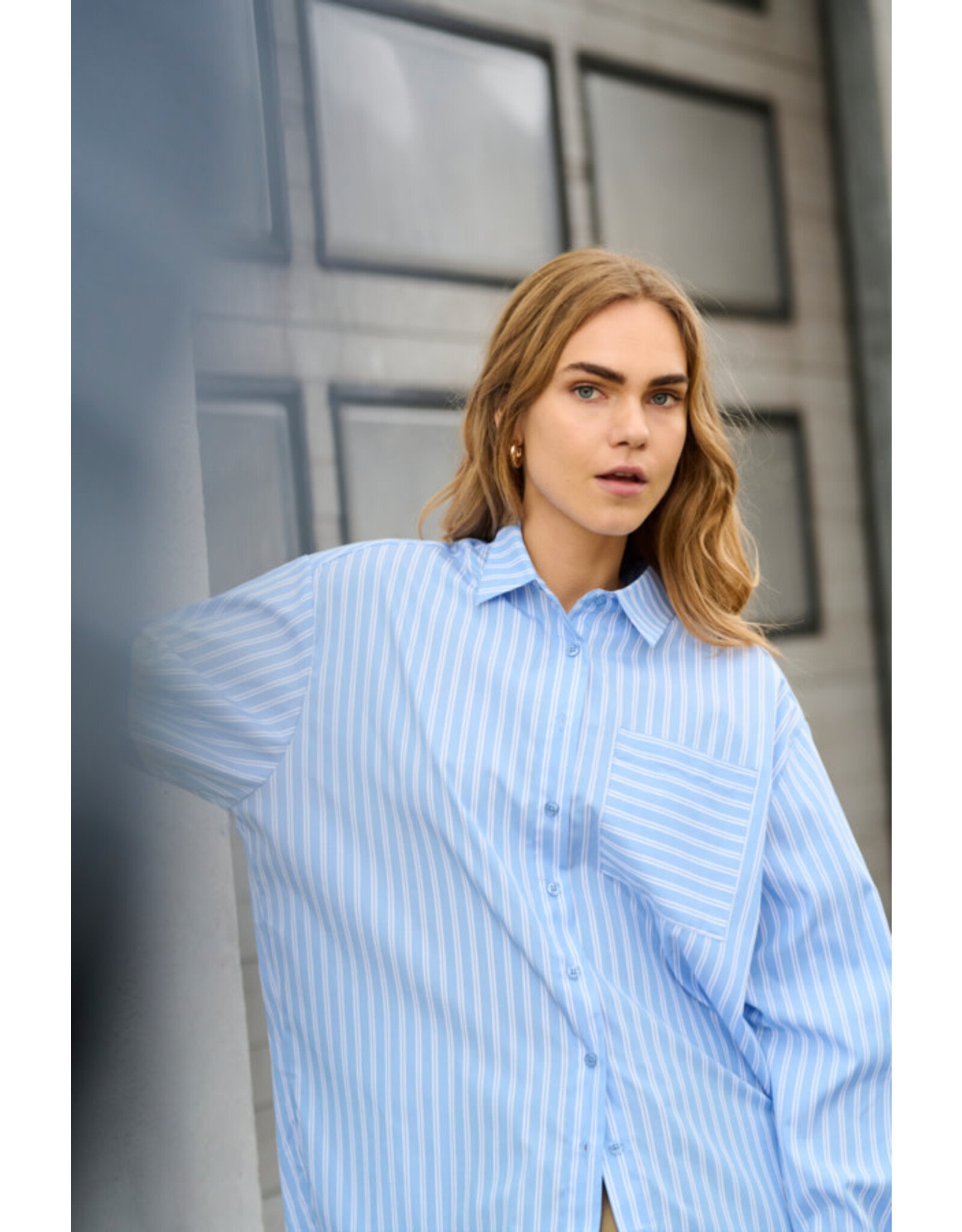 Kaffe Kaffe - Mackie Shirt (Blue / White Stripe)