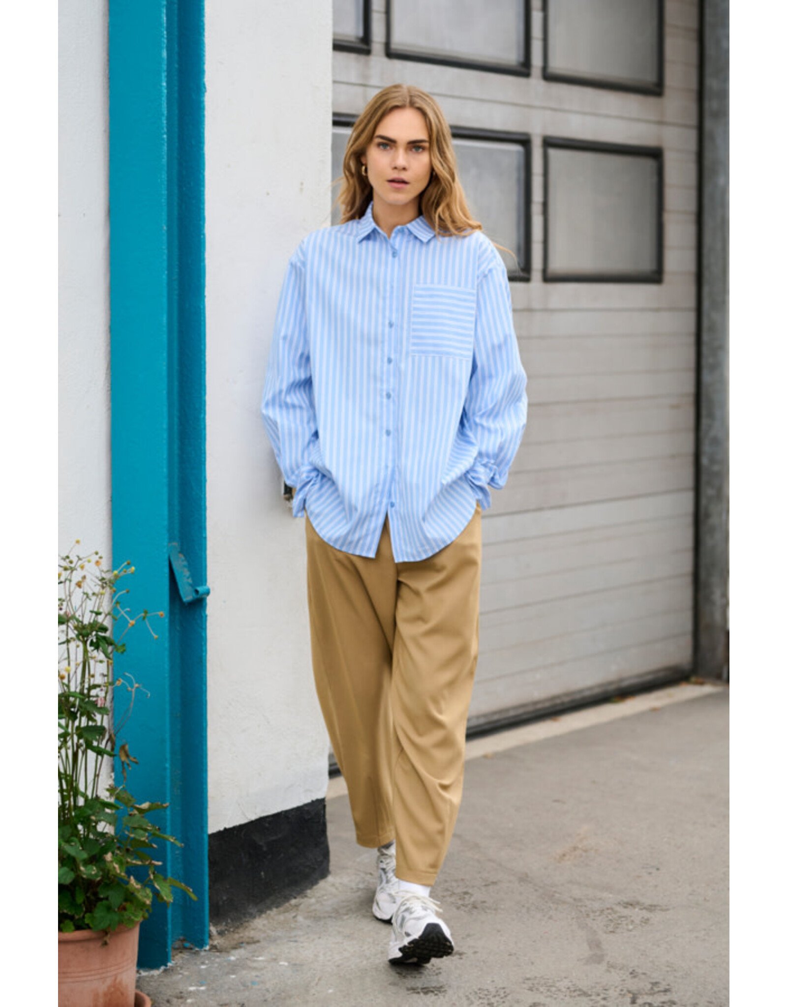 Kaffe Kaffe - Mackie Shirt (Blue / White Stripe)