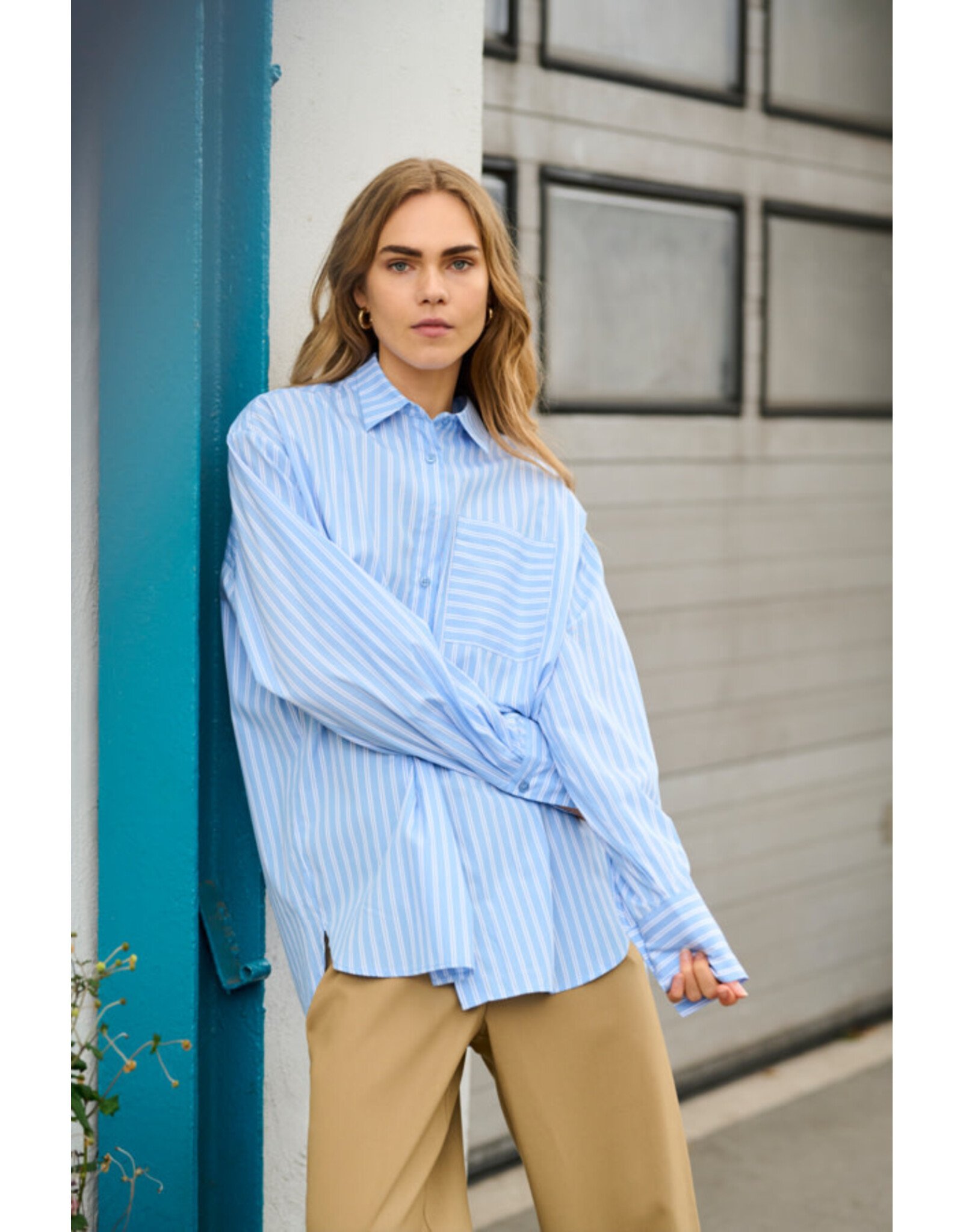 Kaffe Kaffe - Mackie Shirt (Blue / White Stripe)