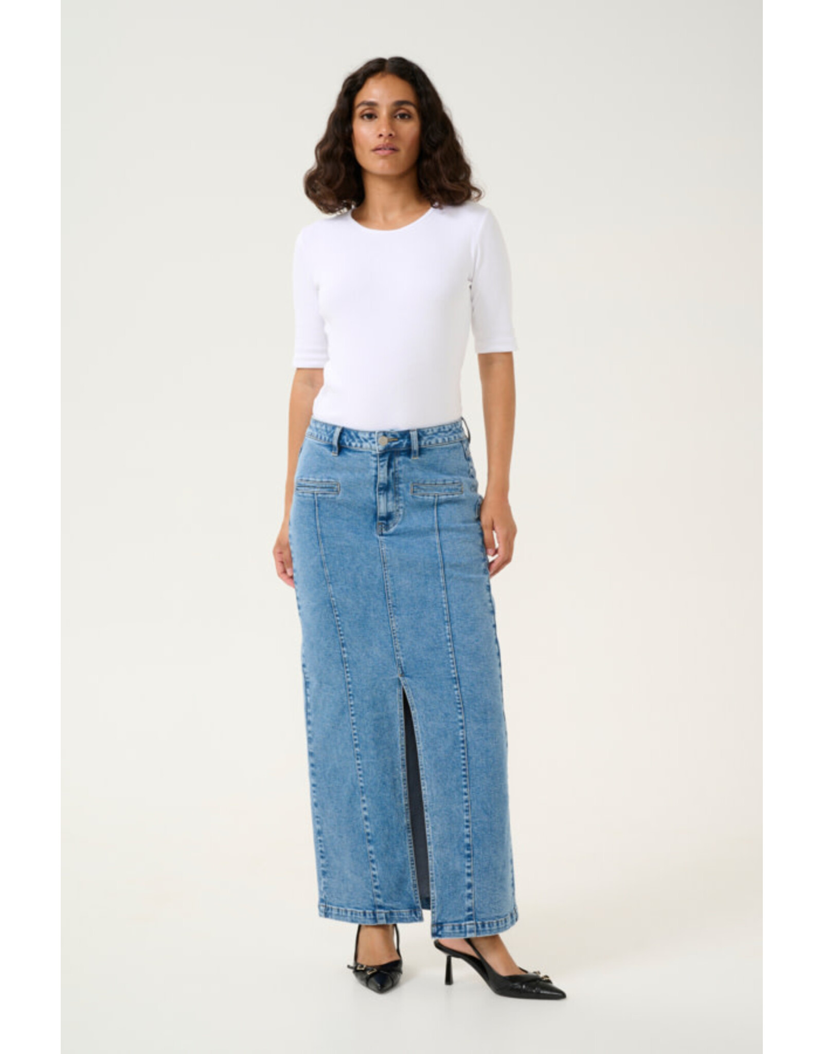 Kaffe Kaffe - Throa Denim Skirt (Medium Blue)