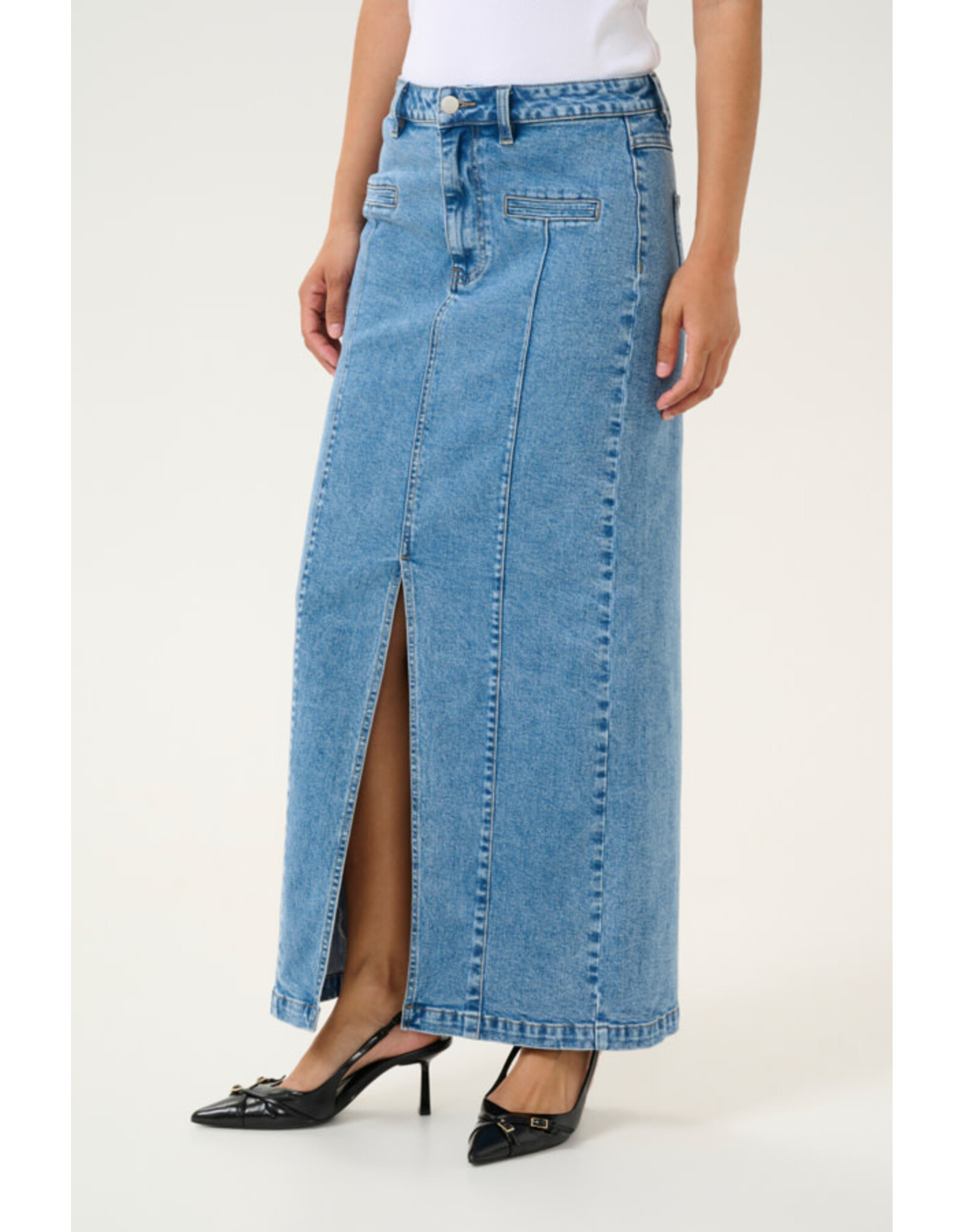 Kaffe Kaffe - Throa Denim Skirt (Medium Blue)