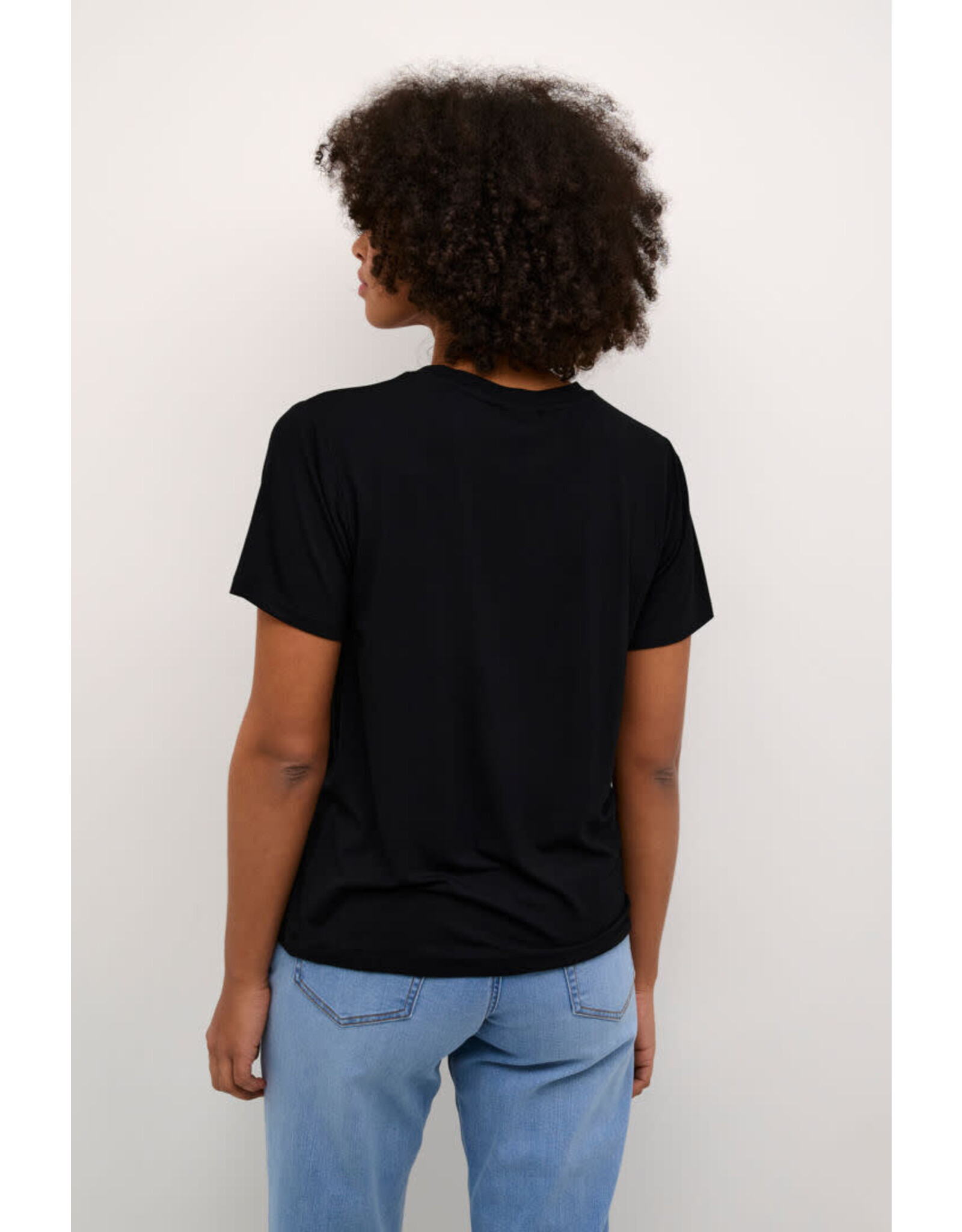 Kaffe Kaffe - Frida V neck tee (Black Deep)
