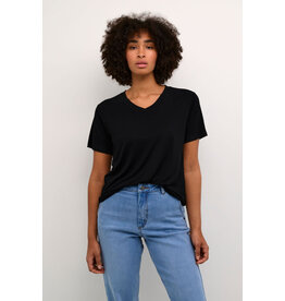 Kaffe Kaffe - Frida V neck tee (Black Deep)