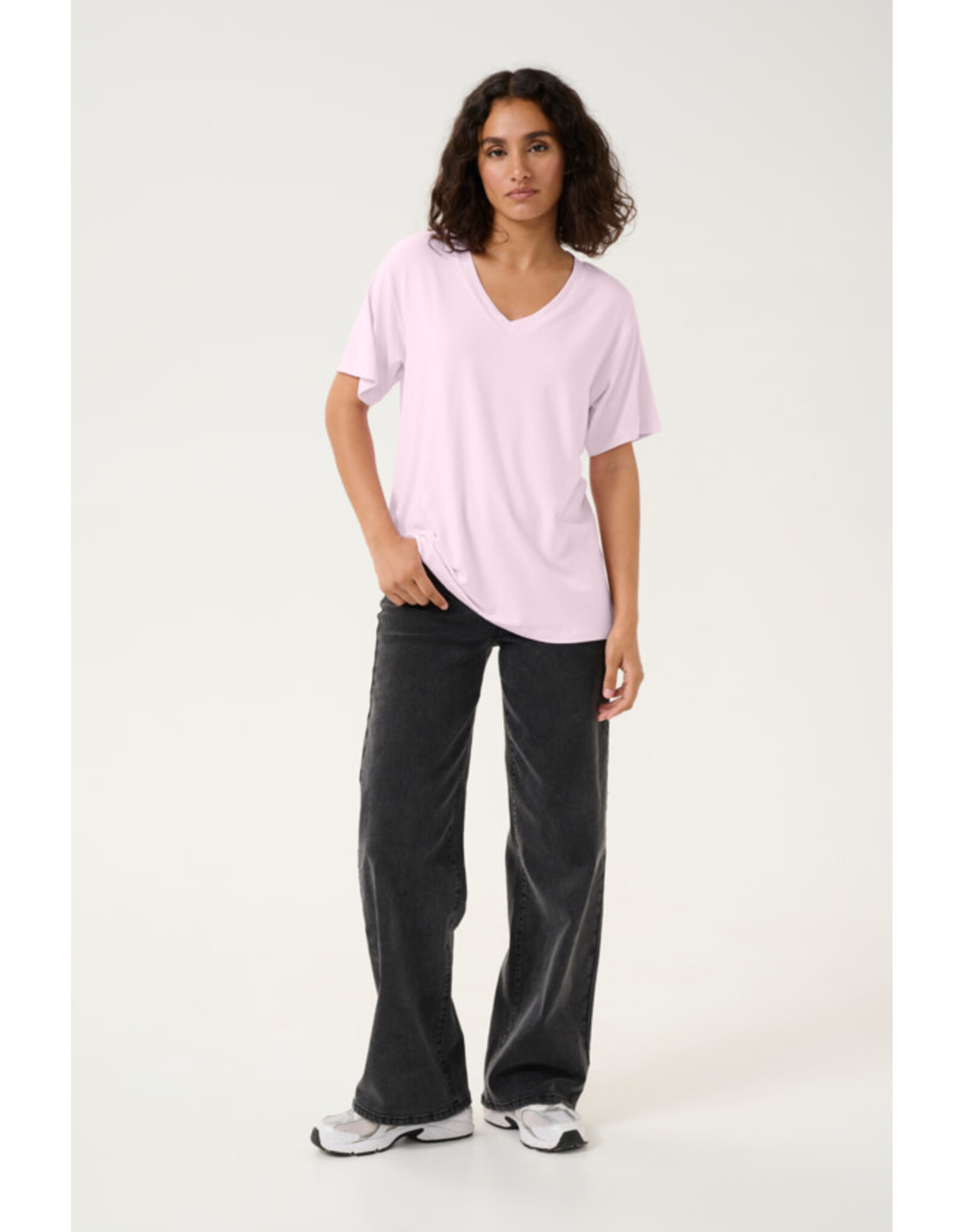 Kaffe Kaffe - Frida V neck tee (Lilac Snow)