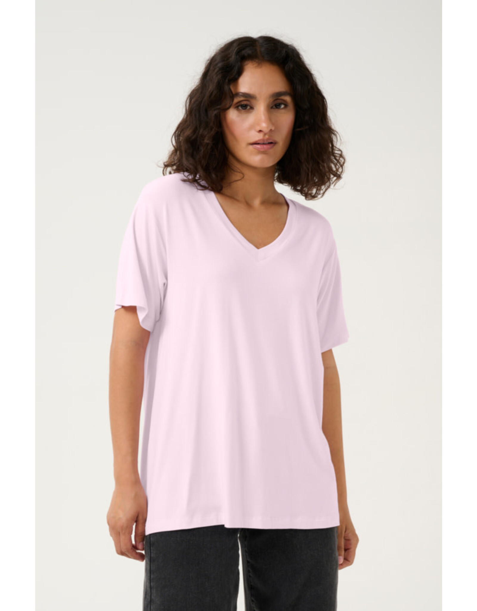Kaffe Kaffe - Frida V neck tee (Lilac Snow)