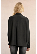 Molly Bracken Molly Bracken - Long Sleeve Blouse with Smocked Cuffs (Black)