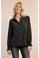 Molly Bracken Molly Bracken - Long Sleeve Blouse with Smocked Cuffs (Black)