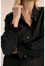 Molly Bracken Molly Bracken - Long Sleeve Blouse with Smocked Cuffs (Black)