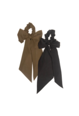 kitsch Kitsch - Crepe Scarf Scrunchie 2pc Set - Moss