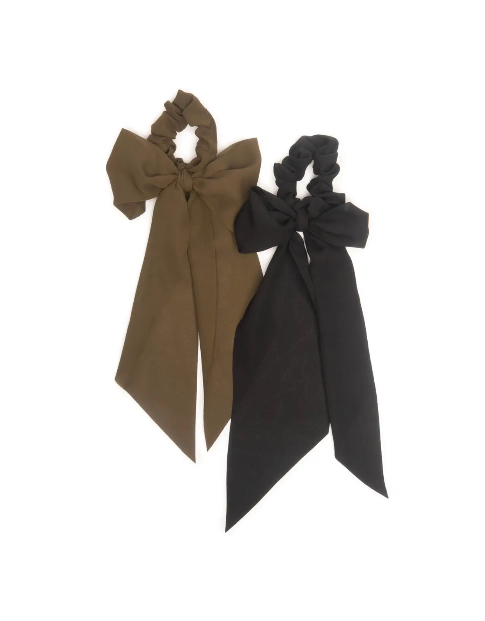 kitsch Kitsch - Crepe Scarf Scrunchie 2pc Set - Moss