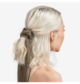 kitsch Kitsch - Crepe Scarf Scrunchie 2pc Set - Moss