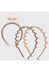 kitsch Kitsch - Recycled Plastic Zig Zag Headband 2pc - Neutral