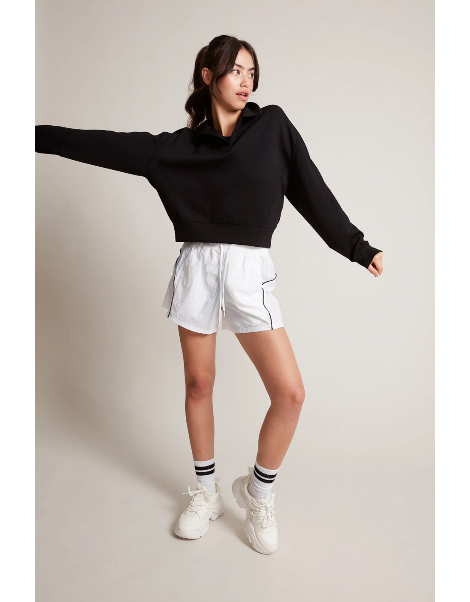 RD Style RD Style - Saddie Soft Knit Johnny Collar Pullover (Black)