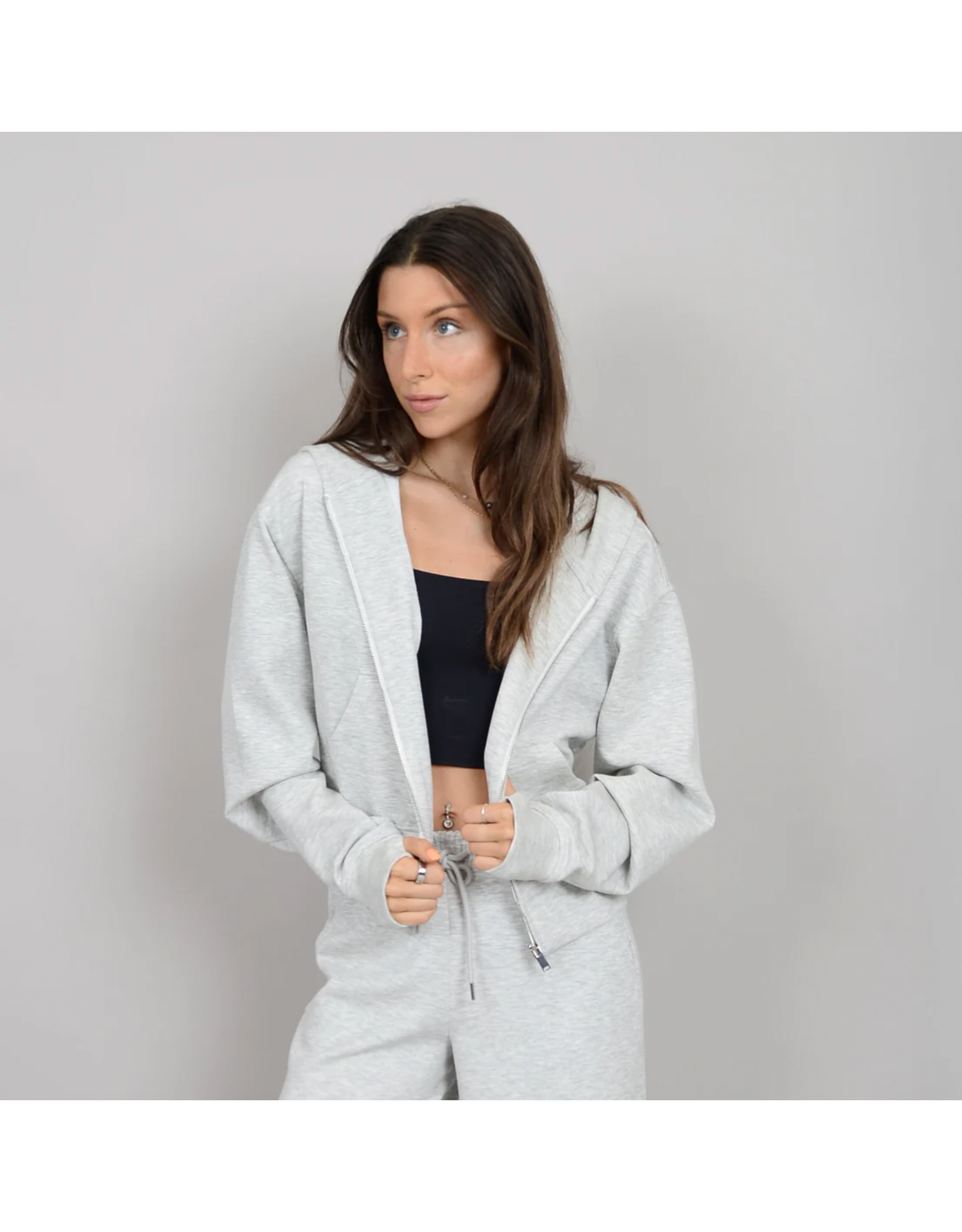 RD Style RD Style - Haidelyn Soft Knit Zip (Light Grey Melange)