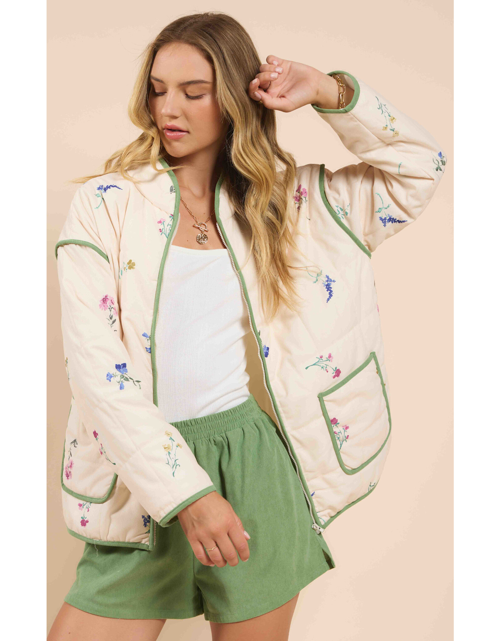 Sadie & Sage Sadie & Sage - Fair Weather Quilted Zip Up