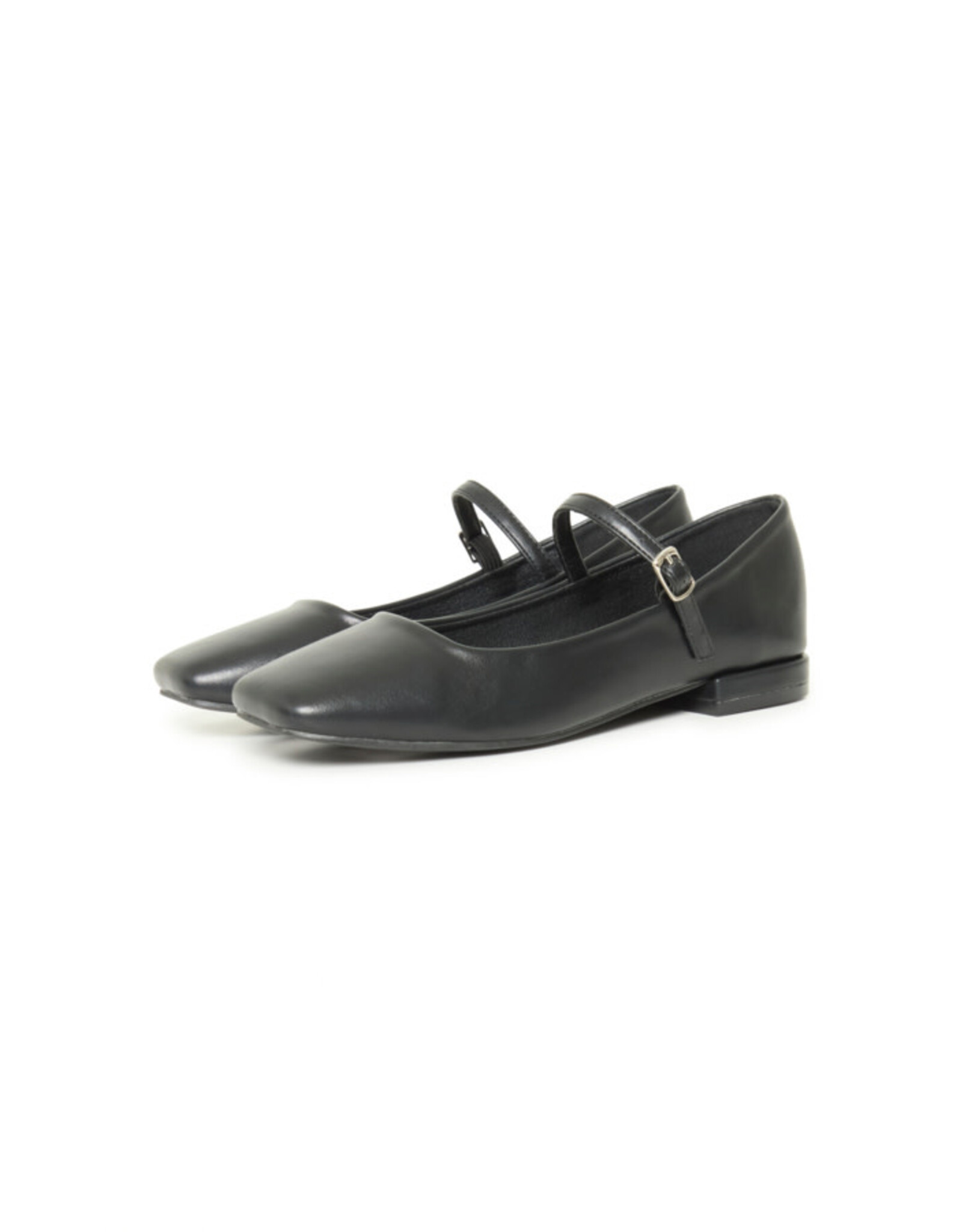 ICHI ICHI - Kathy Square Toe Mary-Jane Flats (Black)