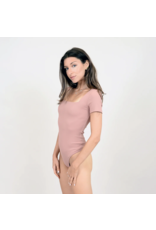 RD Style RD Style - Stacy Ribbed Square Neck Bodysuit (Clay)
