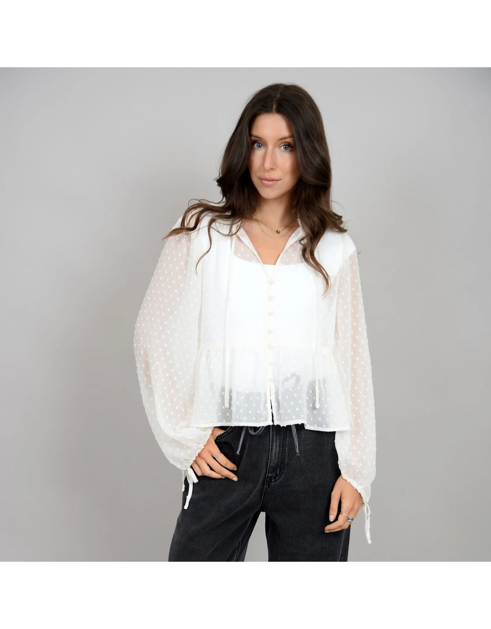 RD Style RD Style - Tricia Puff Long Sleeve Top (Cream)
