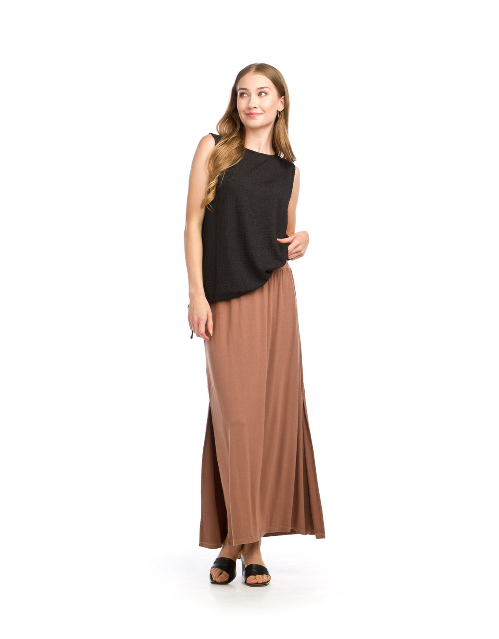 Papillon Papillon - Stretch knit tank with tie hem (black)