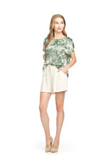 Papillon Papillon - Linen Blend Pleated Shorts (Oatmeal)