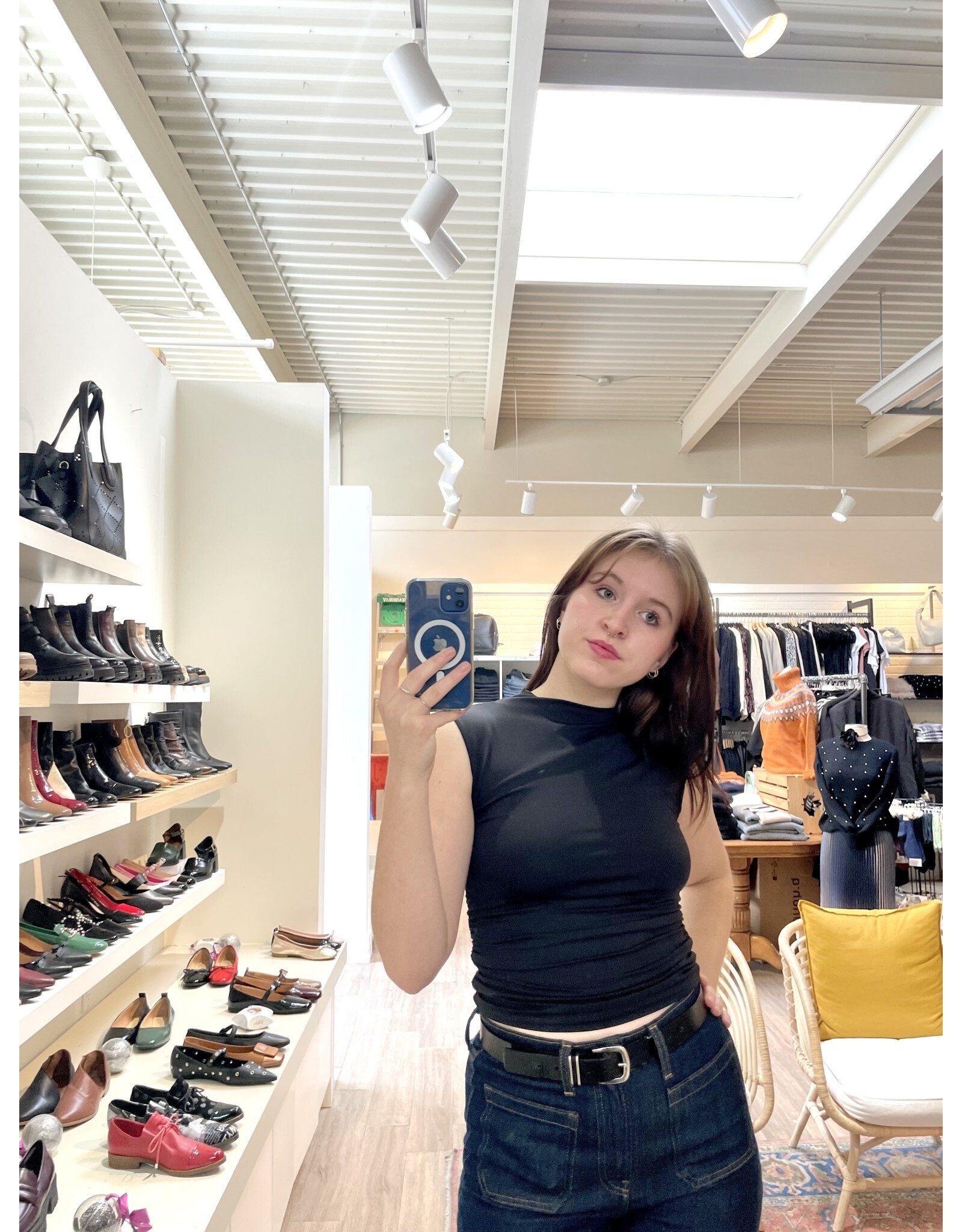 RD Style RD Style - Yve Mock Neck Ruched Tank (Black)