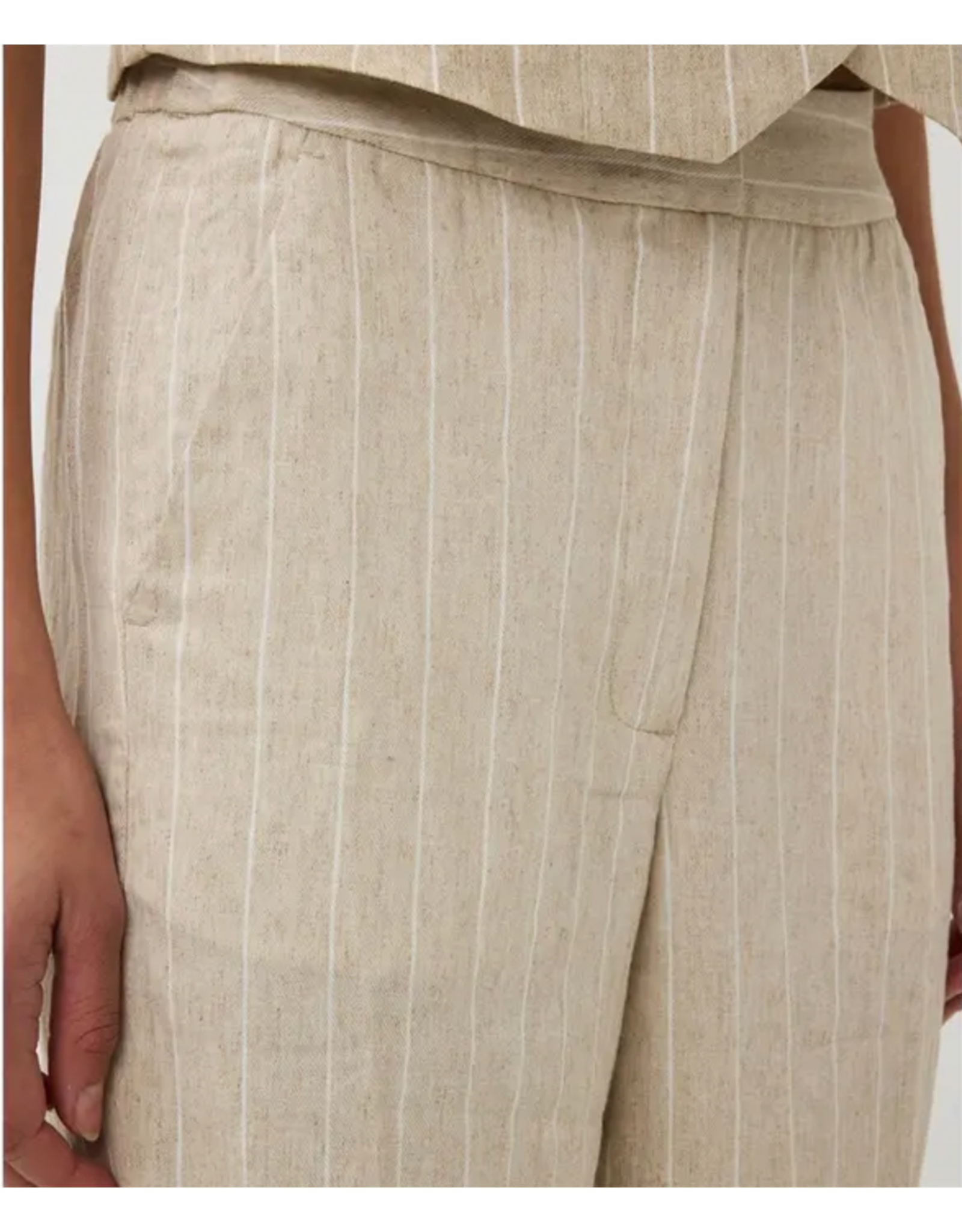 EsQualo EsQualo - Linen Striped Trousers (Sand)