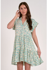 Elan Elan - Cap Sleeve Button Down Dress (Blue Casablanca)