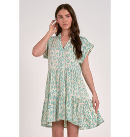 Elan Elan - Cap Sleeve Button Down Dress (Blue Casablanca)