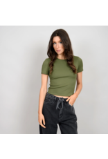 RD Style RD Style - Roxi Rib Short Sleeve Round Neck Tee (Dried Herb)