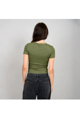 RD Style RD Style - Roxi Rib Short Sleeve Round Neck Tee (Dried Herb)