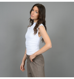 RD Style RD Style - Yve Mock Neck Ruched Tank (White)