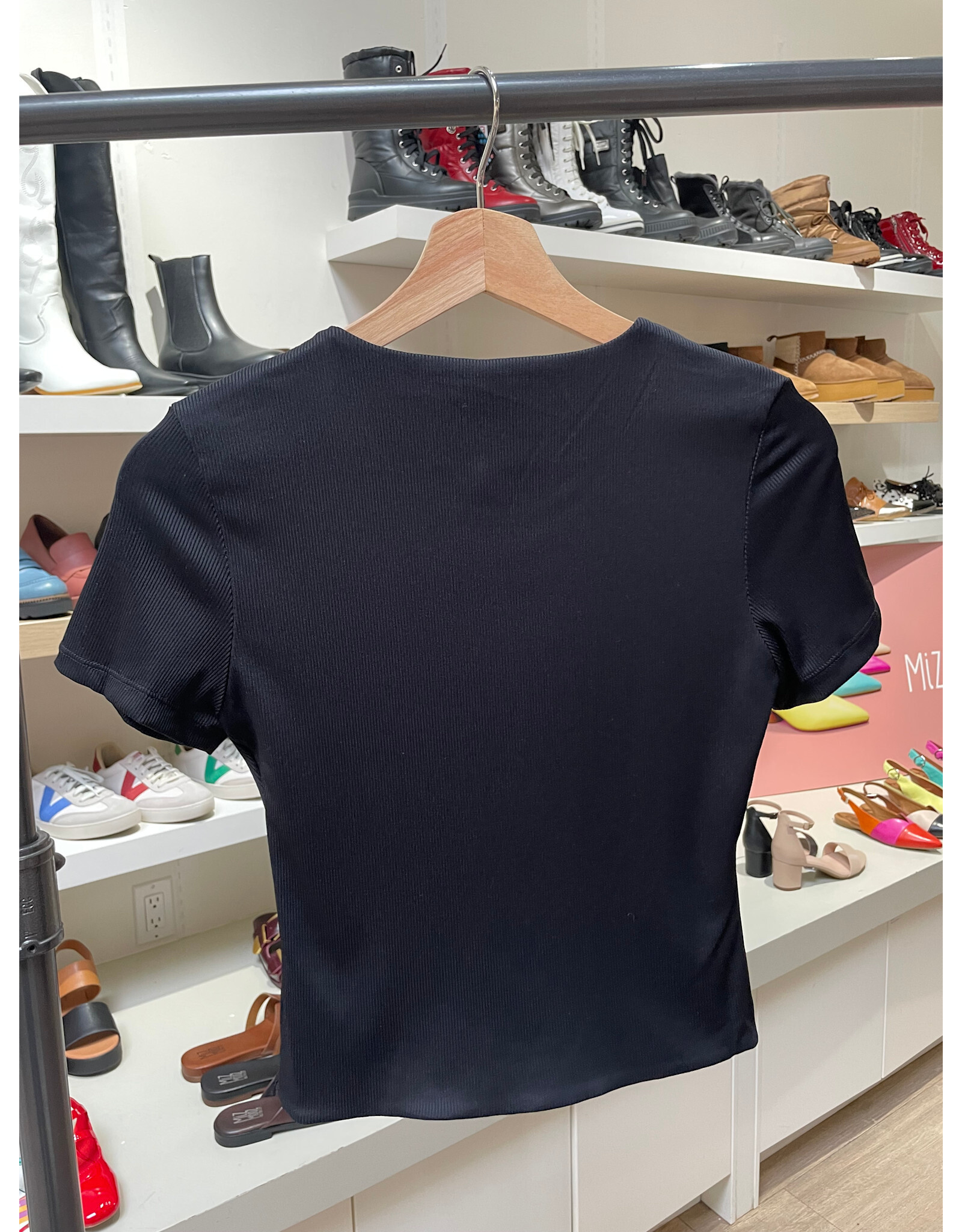 RD Style RD Style - Roxi Rib Short Sleeve Round Neck Tee (Black)